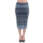 Faded Denim Blue Grey Ombre Midi Pencil Skirt