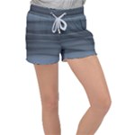 Faded Denim Blue Grey Ombre Velour Lounge Shorts