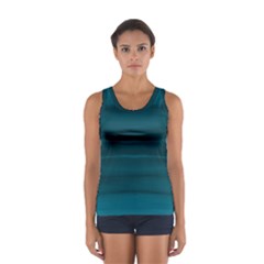 Teal Blue Ombre Sport Tank Top  from ArtsNow.com