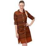 Cinnamon and Rust Ombre Long Sleeve Mini Shirt Dress