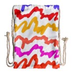 Multicolored Scribble Abstract Pattern Drawstring Bag (Large)