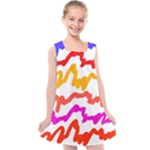 Multicolored Scribble Abstract Pattern Kids  Cross Back Dress