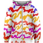 Multicolored Scribble Abstract Pattern Kids  Zipper Hoodie Without Drawstring