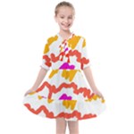 Multicolored Scribble Abstract Pattern Kids  All Frills Chiffon Dress