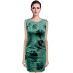 Biscay Green Black Spirals Classic Sleeveless Midi Dress