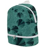 Biscay Green Black Spirals Zip Bottom Backpack