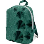 Biscay Green Black Spirals Zip Up Backpack