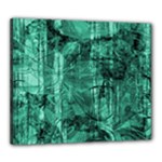 Biscay Green Black Textured Canvas 24  x 20  (Stretched)