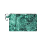 Biscay Green Black Textured Canvas Cosmetic Bag (Small)