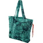 Biscay Green Black Textured Drawstring Tote Bag