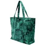 Biscay Green Black Textured Zip Up Canvas Bag