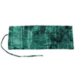 Biscay Green Black Textured Roll Up Canvas Pencil Holder (S)