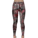 Red Black Abstract Texture Classic Yoga Leggings