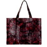 Red Black Abstract Texture Zipper Mini Tote Bag