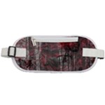 Red Black Abstract Texture Rounded Waist Pouch