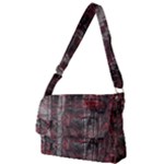 Red Black Abstract Texture Full Print Messenger Bag (L)