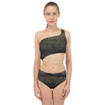 Army Green Grunge Texture Spliced Up Two Piece Swimsuit