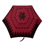 Boho Red Black Pattern Mini Folding Umbrellas