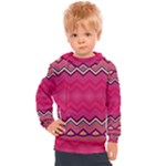 Boho Aztec Stripes Rose Pink Kids  Hooded Pullover