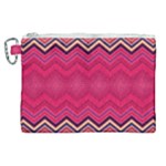Boho Aztec Stripes Rose Pink Canvas Cosmetic Bag (XL)