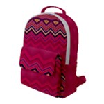 Boho Aztec Stripes Rose Pink Flap Pocket Backpack (Large)