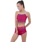 Boho Aztec Stripes Rose Pink Summer Cropped Co-Ord Set