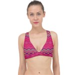 Boho Aztec Stripes Rose Pink Classic Banded Bikini Top