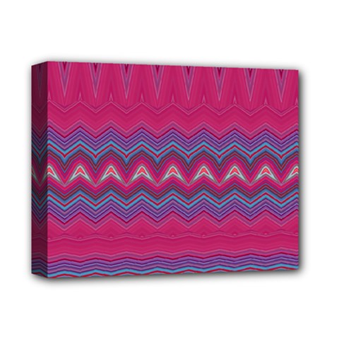 Magenta Blue Stripes Deluxe Canvas 14  x 11  (Stretched) from ArtsNow.com
