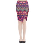 Boho Colorful Pattern Midi Wrap Pencil Skirt