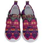 Boho Colorful Pattern Kids  Velcro No Lace Shoes