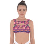 Boho Colorful Pattern Bandaged Up Bikini Top
