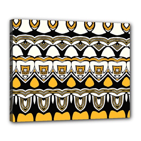 Boho Black White Yellow Canvas 20  x 16  (Stretched) from ArtsNow.com