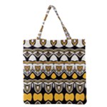 Boho Black White Yellow Grocery Tote Bag