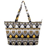 Boho Black White Yellow Full Print Shoulder Bag