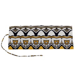 Boho Black White Yellow Roll Up Canvas Pencil Holder (S) from ArtsNow.com