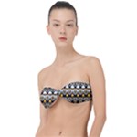 Boho Black White Yellow Classic Bandeau Bikini Top 