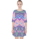 Boho Patchwork Violet Pink Green Pocket Dress