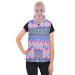 Boho Patchwork Violet Pink Green Women s Button Up Vest