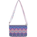 Boho Patchwork Violet Pink Green Double Gusset Crossbody Bag