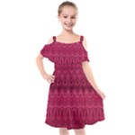 Boho Rose Pink Kids  Cut Out Shoulders Chiffon Dress