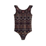 Boho Brown Gold Kids  Frill Swimsuit