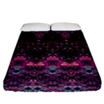 Boho Magenta Black Pattern Fitted Sheet (Queen Size)