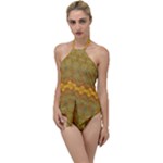 Boho Old Gold Pattern Go with the Flow One Piece Swimsuit