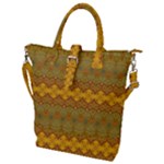Boho Old Gold Pattern Buckle Top Tote Bag