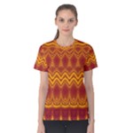 Boho Red Gold Pattern Women s Cotton Tee