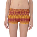 Boho Red Gold Pattern Boyleg Bikini Bottoms