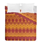 Boho Red Gold Pattern Duvet Cover Double Side (Full/ Double Size)