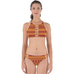 Boho Red Gold Pattern Perfectly Cut Out Bikini Set