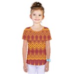 Boho Red Gold Pattern Kids  One Piece Tee