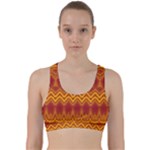 Boho Red Gold Pattern Back Weave Sports Bra